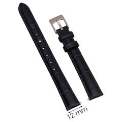  Dây da đồng hồ size 12mm Xanh Đậm L003-01-12 