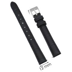  Dây da đồng hồ size 12mm Xanh Đậm L019-01-12 