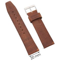  Dây da đồng hồ 20 mm nâu bò L013-05-20 