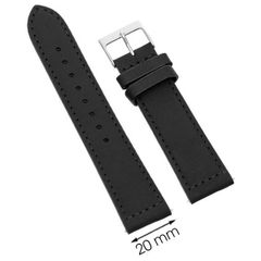  Dây da đồng hồ size 20mm Đen L014-05-20 