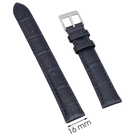 Dây da đồng hồ size 16mm Xanh Đậm L003-03-16