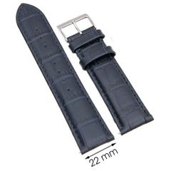  Dây da đồng hồ 22 mm xanh dương L003-06-22 