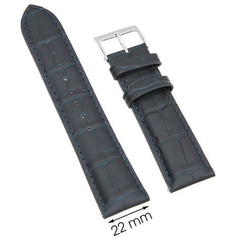 Dây da đồng hồ 22 mm xanh dương L019-06-22