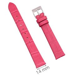 Dây da đồng hồ size 14mm Hồng Đậm L007-02-14 
