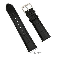  Dây da đồng hồ size 20mm Đen L023-01 