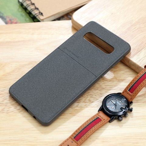 Ốp lưng Galaxy S10 Nhựa dẻo Lineup TPU + PU JM Xám