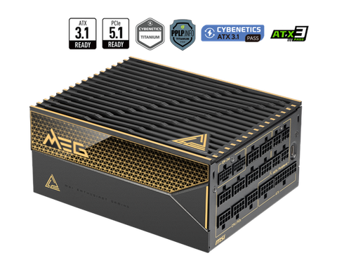 Nguồn máy tính MSI MEG AI1600T PCIE5 - 80 Plus Titanium (1600W)