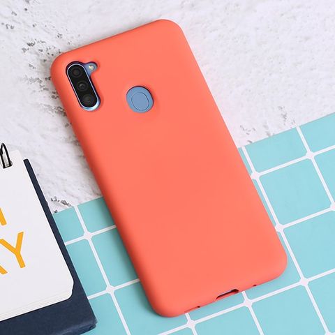 Ốp lưng Galaxy A11 Nhựa dẻo Artifical silicon MEEKER Hồng mẫu đơn