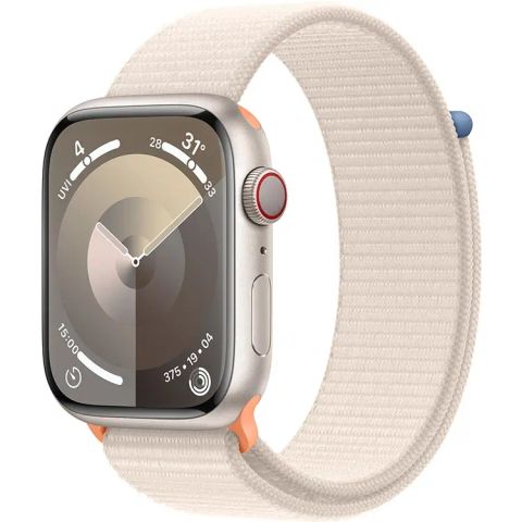 Apple Watch Series 9 GPS + Cellular 45mm Viền nhôm Dây vải ( Vàng)