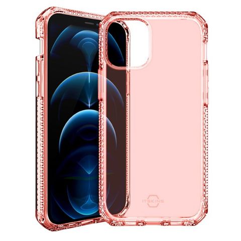 Ốp lưng iPhone 12/12 Pro Nhựa dẻo ITSKINS SPECTRUM CLEAR ANTIMICROBIAL Cam Coral
