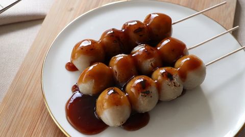 Cách làm bánh gạo nướng Nhật Bản - Mitarashi dango dẻo mềm thơm ngon