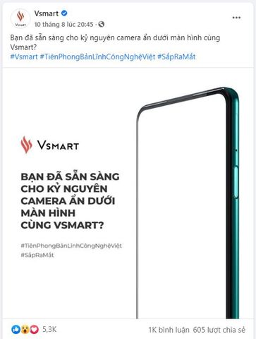 Vinsmart sản xuất điện thoại có camera ẩn dưới màn hình, đưa Việt Nam lên sánh tầm công nghệ với thế giới