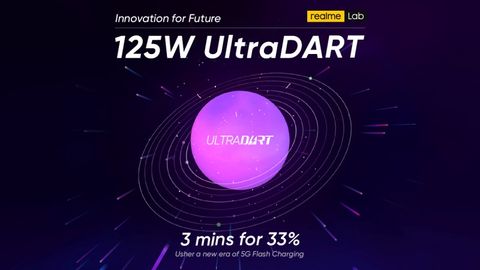Realme công bố sạc nhanh 125W UltraDart, sạc 3 phút có ngay 33% pin, quá nhanh quá tiện lợi