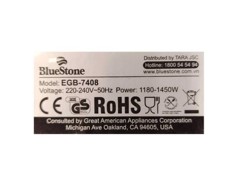 Bếp nướng điện Bluestone EGB-7408