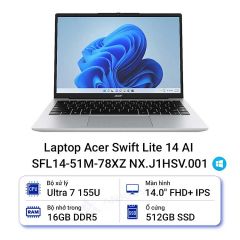  Laptop Acer Swift Lite 14 AI SFL14-51M-78XZ NX.J1HSV.001 