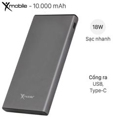  Pin sạc dự phòng Polymer 10.000 mAh Xmobile Atela 10 Nhôm Xám 