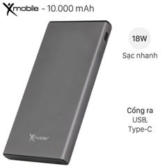  Pin sạc dự phòng Polymer 10.000 mAh Xmobile Atela 10 Nhôm Xám 