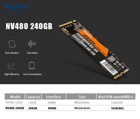 Ssd M2 Nvme Kingdian Nv480 240gb