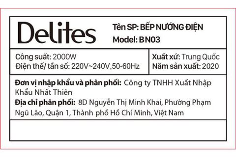 Bếp nướng điện Delites BN03
