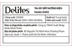  Bếp nướng điện Delites BN03 