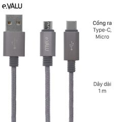  Cáp 2 đầu Type C Micro 1m eValu Spanker B 