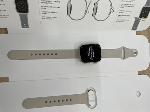 Apple Watch Series 7 GPS, 41mm Starlight Aluminium Case with Starlight Sport Band - Regular (MKMY3VN/A)