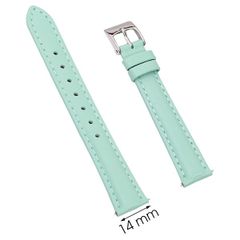  Dây da đồng hồ 14 mm xanh lá L004-02-14 