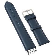  Dây da đồng hồ M1100.43 Xanh Dương size 22 mm 