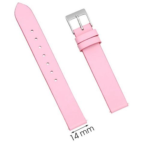 Dây da đồng hồ size 14mm Hồng L020-02-14
