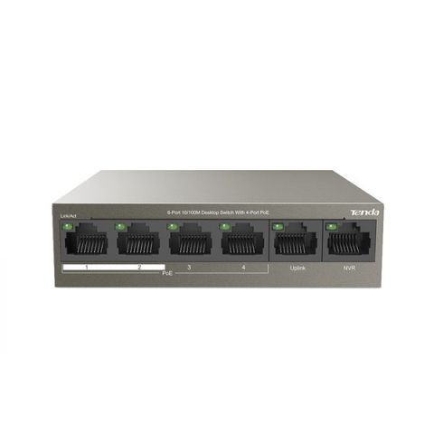 Switch Poe 6 Port 100mbps (4 Port Poe) Tenda Tef1106p-63w