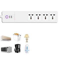  Ổ Cắm 4 Cổng Kéo Dài 15A Điều Khiển Qua Wifi Tuya TC4 