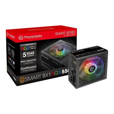 NGUỒN THERMALTAKE SMART BX1 RGB 80 PLUS BRONZE, 550 WATT SUPPLY
