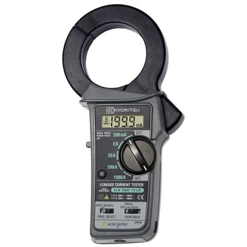 Ampe kìm đo dòng rò (True RMS, 200mA/2/20/200A/1000A) Kyoritsu 2413R