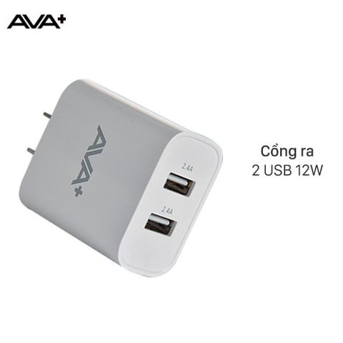 Adapter Sạc USB 12W AVA+ JC20 Trắng