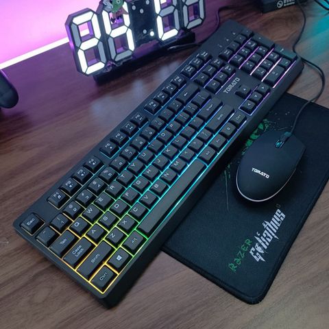 Combo Phím Chuột Giả Cơ TOMATO S100 Rgb Đen