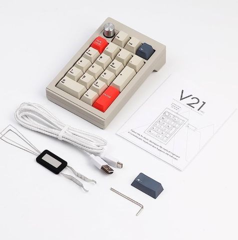 Bàn Phím Cơ Không Dây CIDOO NUMPAD V21 Tri-Mode Cidoo Matt Grey Switch
