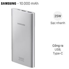  Pin sạc dự phòng Polymer 10.000mAh Type C PD 25W Samsung EB-P3300 Xám 