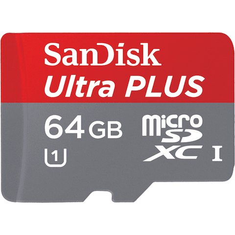 Sandisk Ultra Plus Microsd Uhs-I Card For Cameras 64 Gb