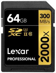  Lexar® Professional 2000X Sdhc™/Sdxc™ Uhs-Ii Cards 64Gb 