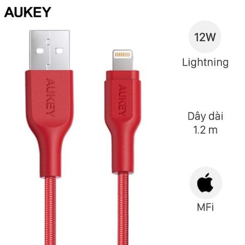 Cáp Lightning MFI 1.2 m AUKEY CB-AL1 Đỏ