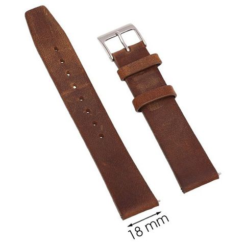 Dây da đồng hồ 18 mm nâu bò L013-04-18
