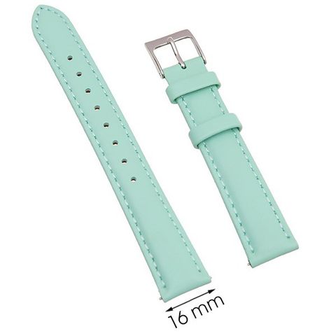 Dây da đồng hồ 16 mm xanh lá L004-03-16