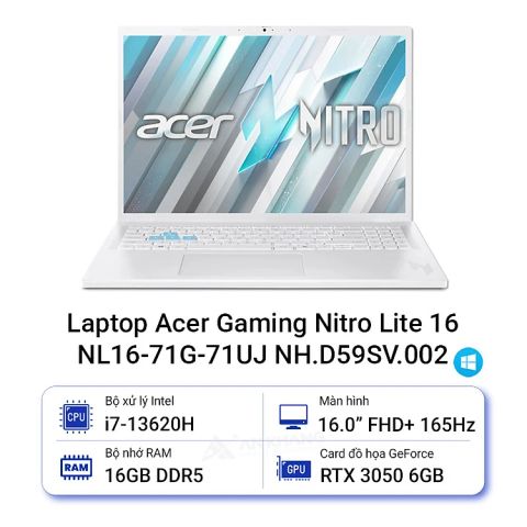 Laptop Acer Gaming Nitro Lite NL16-71G-71UJ NH.D59SV.002