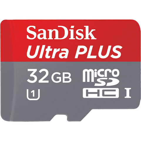 Sandisk Ultra Plus Microsd Uhs-I Card For Cameras 32 Gb