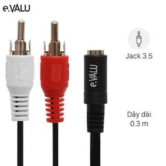  Cáp chuyển 2RCA sang 3.5mm Âm 30 cm e.VALU LRCA-01 