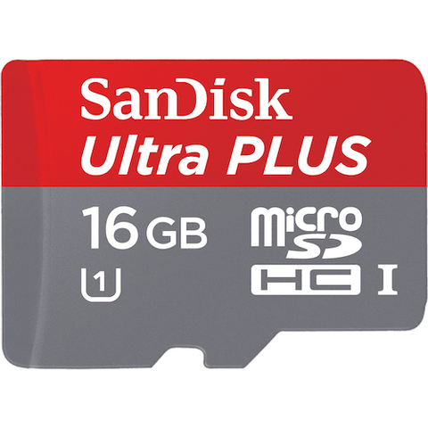 Sandisk Ultra Plus Microsd Uhs-I Card For Cameras 16 Gb