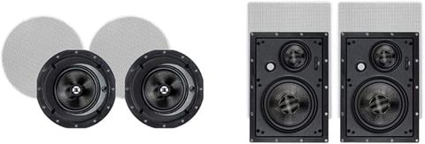 Combo Loa Monoprice: Âm trần 2-Way & Âm tường 3-Way Carbon Fiber