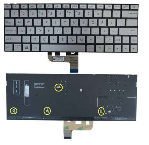Bàn phím dùng cho laptop Asus UX334 bạc LED