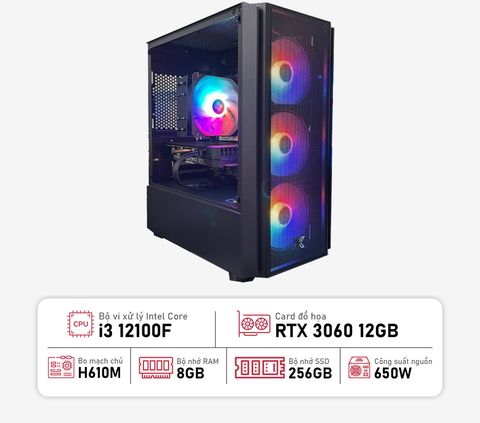 PC Gaming Gigabyte Intel Core i3 12100F-RTX 3060