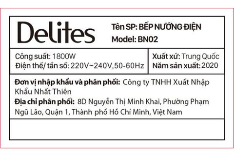 Bếp nướng điện Delites BN02